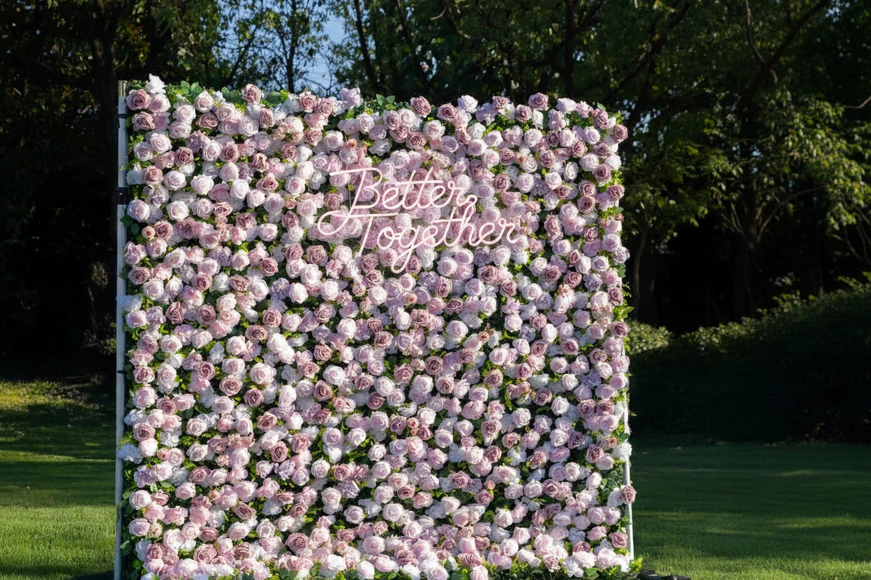 Blooming Pink Flower Wall Rental | Elegant Event Backdrop – Wynn & Co